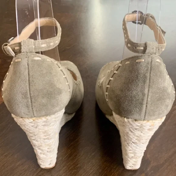 💫HP‼️💫 GIUSEPPE ZANOTTI Wedges in Grayish-Sage Color, Size 38.5 (US 8.5) - Picture 5 of 11